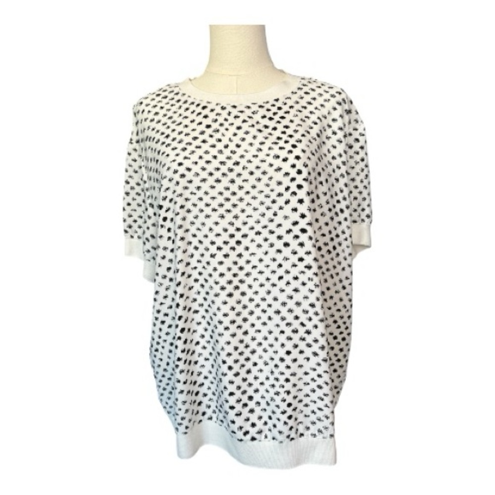 EUC Rachel Zoe abstract dot short sleeve top | size large